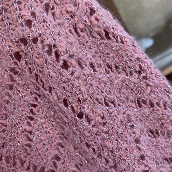 Lucky brand metallic weave sweater with perk out blouse. Wor  3x‎ - Picture 3 of 4